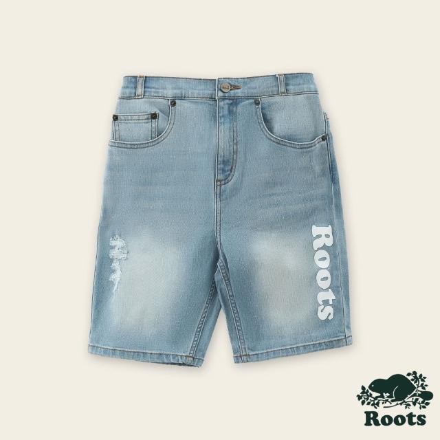 【Roots】Roots 大童- 牛仔短褲(淺藍色)