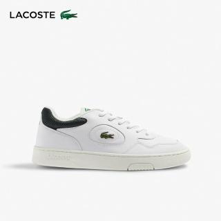 【LACOSTE】男鞋-皮革車線運動鞋(白色)