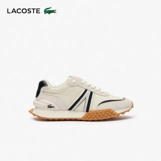 【LACOSTE】男鞋-L-Spin 豪華撞色運動慢跑休閒鞋(白/黑色)