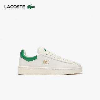 【LACOSTE】女鞋-Baseshot優質皮革運動休閒鞋(白/綠色)