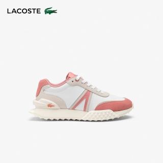 【LACOSTE】女鞋-L-Spin 豪華皮革運動慢跑休閒鞋(白/粉色)