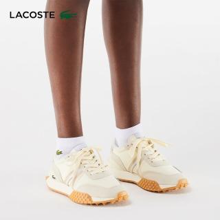 【LACOSTE】女鞋-L-Spin 豪華運動慢跑休閒鞋(白/杏色)