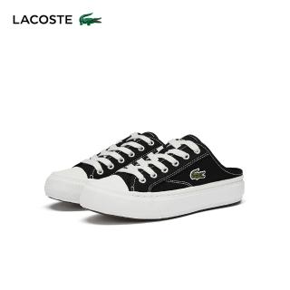 【LACOSTE】女鞋-帆布LOGO穆勒鞋(黑色)