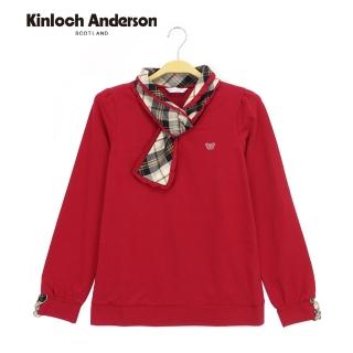 【Kinloch Anderson】荷葉圍巾領長袖上衣 金安德森女裝(KA0465313 紅/黑)