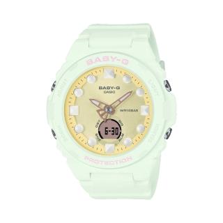 【CASIO 卡西歐】未來風格爆款夢幻色彩雙顯時尚腕錶 薄荷綠 42.4mm(BGA-320FH-3A)