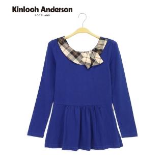 【Kinloch Anderson】後V格紋造型長袖上衣 金安德森女裝(KA0465301)