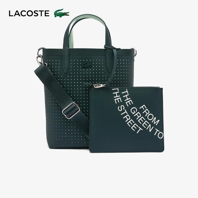 【LACOSTE】包款-雙面塗層直式托特包(綠色)