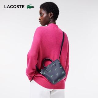 【LACOSTE】包款-鱷魚紋迷你斜背手提袋(藍色)