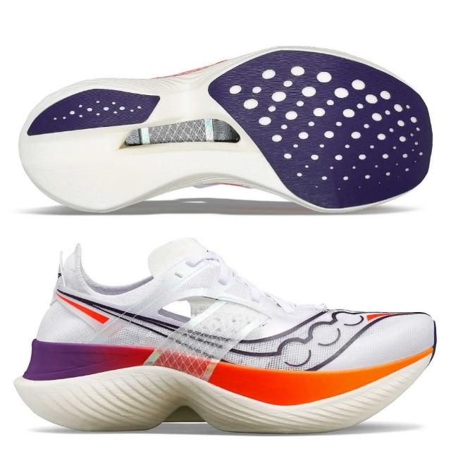 【SAUCONY 索康尼】ENDORPHIN ELITE 男款 路跑鞋(S20768-126 白紫橘 碳纖維板 競速 馬拉松)