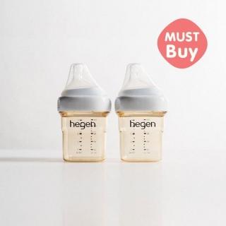 【hegen】金色奇蹟PPSU多功能方圓型寬口奶瓶 150ml 雙瓶組(母嬰用品 新生禮 月子中心 不含塑化劑)
