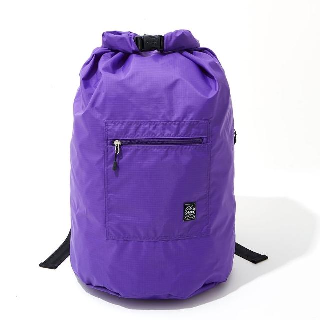 【OMCC】伸縮捲口後背包-紫色(可摺疊大容量捲口後背包)