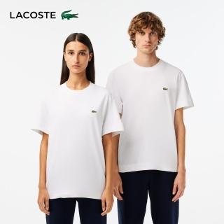 【LACOSTE】中性-寬鬆版型休閒純棉短袖T恤(白色)