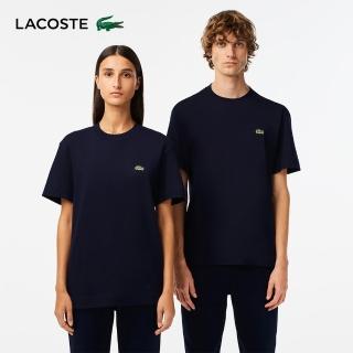 【LACOSTE】中性-寬鬆版型休閒純棉短袖T恤(藍色)