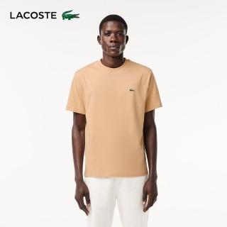 【LACOSTE】男裝-經典版型logo棉質短袖T恤(卡其色)