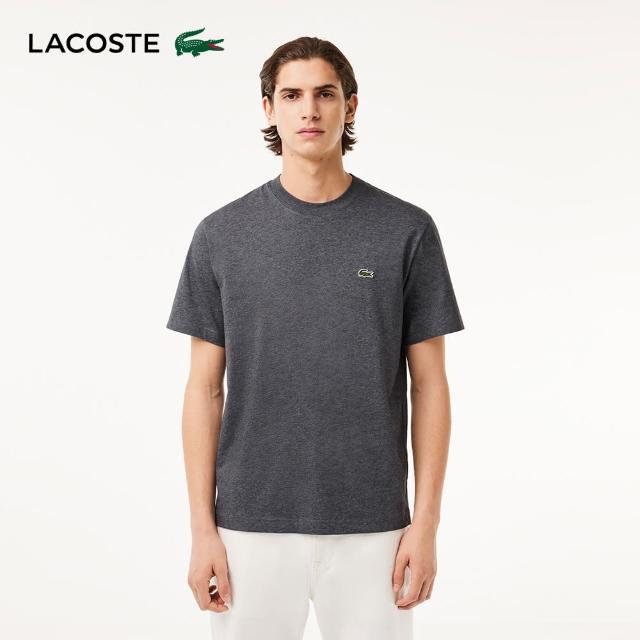 【LACOSTE】男裝-經典版型logo棉質短袖T恤(灰色)