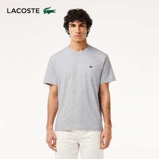 【LACOSTE】男裝-經典版型logo棉質短袖T恤(花紗灰)