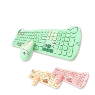 【貓咪造型】無線靜音鍵盤滑鼠套組(贈滑鼠墊)