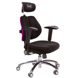 【GXG 吉加吉】雙軸枕 雙背電腦椅 鋁腳/摺疊滑面扶手(TW-2604 LUA1J)