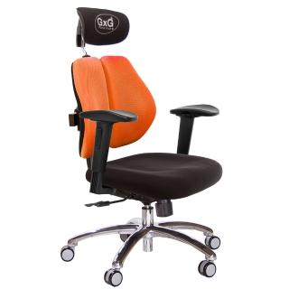 【GXG 吉加吉】雙軸枕 雙背電腦椅 鋁腳/2D滑面升降扶手(TW-2604 LUA2J)