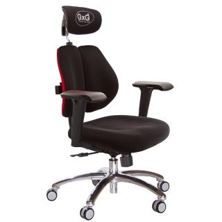 【GXG 吉加吉】雙軸枕 雙背電腦椅 鋁腳/4D升降扶手(TW-2604 LUA3)