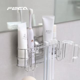 【FECA 非卡】E39 伯爵不銹鋼牙刷架(衛浴首選 租屋族必備 無痕吸盤)