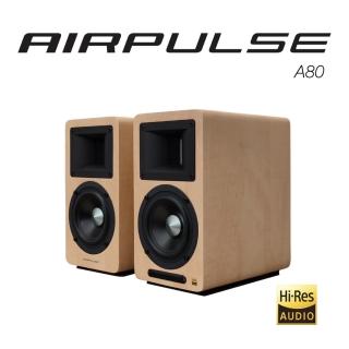 【AIRPULSE】AIRPULSE A80 主動式揚聲器 淺木紋(主動喇叭 2.0聲道 藍牙喇叭 電腦喇叭 電腦音箱)