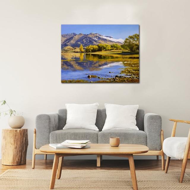 【御畫房】湖畔風光 國家一級畫師手繪油畫60×80cm(VF-01)
