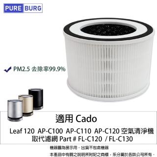 【PUREBURG】適用 Cado Leaf 120 AP-C110 AP-C120 C100空氣清淨機 副廠活性碳HEPA濾網FL-C120