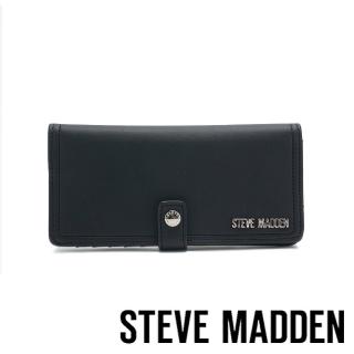 【STEVE MADDEN】SLG-1700 素面簡約扣式皮夾(黑色)