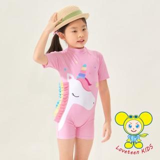 【Summer Love 夏之戀】LOVETEEN KIDS 女童連身夏季抗UV 泳衣K23604(兒童泳裝)