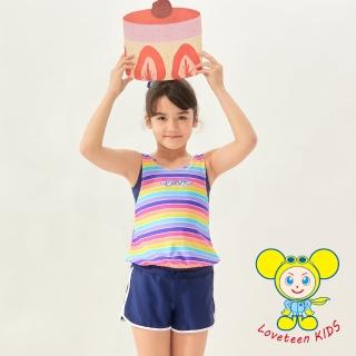 【Summer Love 夏之戀】LOVETEEN KIDS女童連身褲二件式泳衣K23602(兒童泳裝)