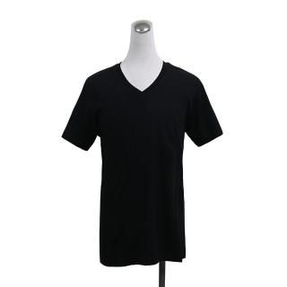 【Y-3 山本耀司】Y-3背後印花LOGO純棉V領短袖T恤(男款/黑)