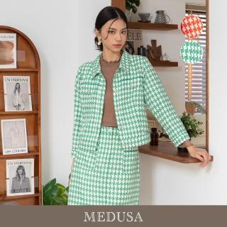 【MEDUSA 曼度莎】現貨-線編千鳥格紋西裝外套 - 2色（M-XL）｜女外套 夾克 套裝拆售(201-5120A)