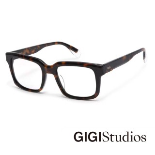 【GIGI Studios】方形立體時尚光學眼鏡(玳瑁 - DESCARTES-67812/2)