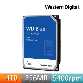 【WD 威騰】藍標 4TB 3.5吋 5400轉 256MB 桌上型 內接硬碟(WD40EZAX)