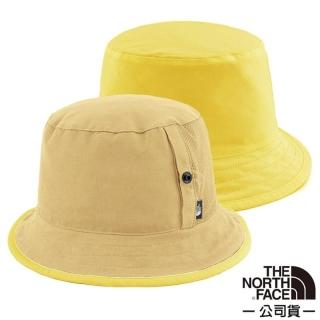 【The North Face】男女 CLASS V REVERSIBLE BUCKLE 輕質透氣雙面可戴遮陽帽(7WGY-UWO 卡其/鵝黃 N)