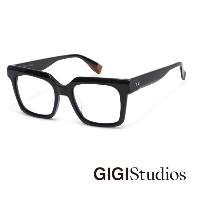 【GIGI Studios】質感紳士粗方框光學眼鏡(黑 - BACH-67412/1)