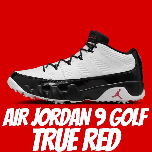 NIKE 耐吉】休閒鞋AIR JORDAN 9 GOLF TRUE RED 黑白紅男款FJ5934