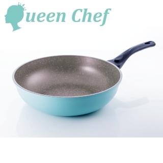 【Queen Chef】韓國礦岩鈦合金鑄造不沾鍋 28CM(炒鍋)