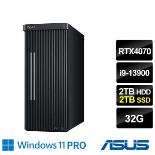【ASUS 華碩】i9 RTX4070 DUAL廿四核商用電腦(PD500TE/i9-13900/32G/2TBHDD+2TBSSD/RTX4070/Win11P)