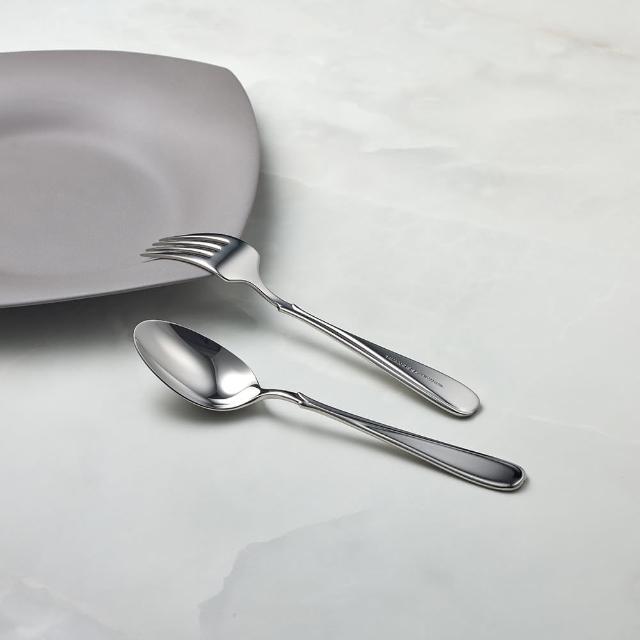 【有種創意食器】日本山崎金屬 - FLORA系列 - 不鏽鋼叉匙組(2件式)