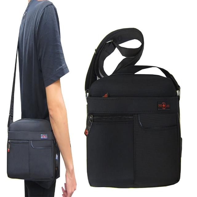 【OverLand】肩側包小容量二層主袋+外袋共六層防水尼龍布+皮革材質USB充電+內線中性款