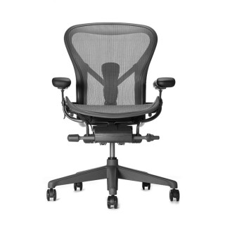 【Herman Miller】Aeron 2.0 人體工學椅 全功能 一般腳座 石墨黑 DW扶手 C size(平行輸入)