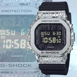 【CASIO 卡西歐】G-SHOCK 油漬搖滾 頹廢風格 金屬殼方形電子錶(GM-5600GC-1 防水200米)