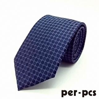 【per-pcs 派彼仕】率性沉穩質感格紋領帶_藍黑(PW3017)