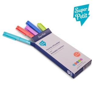 【法國Super Petit】可洗式無毒細彩色筆-5色(無毒墨水/易擦拭/易於抓握/易於書寫)
