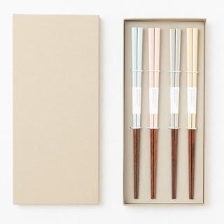 【若狹塗】日本製 日本 Natural Day 自然生活 筷子 家庭筷 日式家庭筷(4雙入禮盒組)