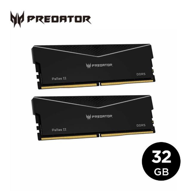 【Acer 宏碁】Predator PallasII DDR5-6000 32GB超頻桌上型記憶體