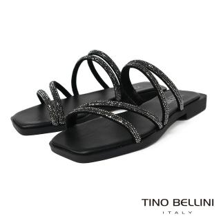 【TINO BELLINI 貝里尼】巴西進口閃鑽涼拖鞋FSQV008(黑色)