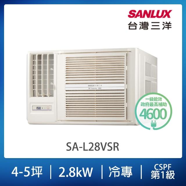 【SANLUX 台灣三洋】4-5坪左吹變頻R32系列冷專窗型冷氣(SA-L28VSR)